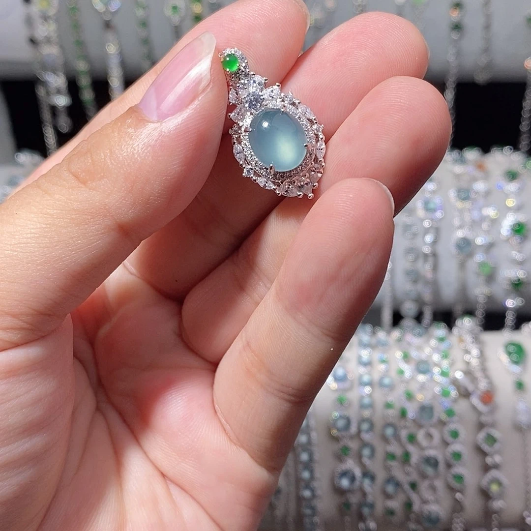 颈饰银S925镶嵌翡翠k k ji