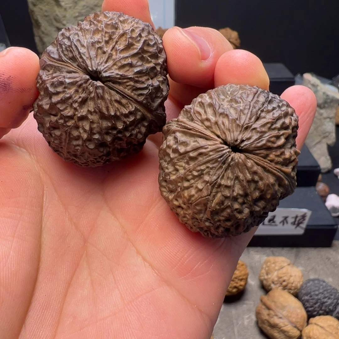 吊坠文玩核桃荔枝纹铁狮子42mm