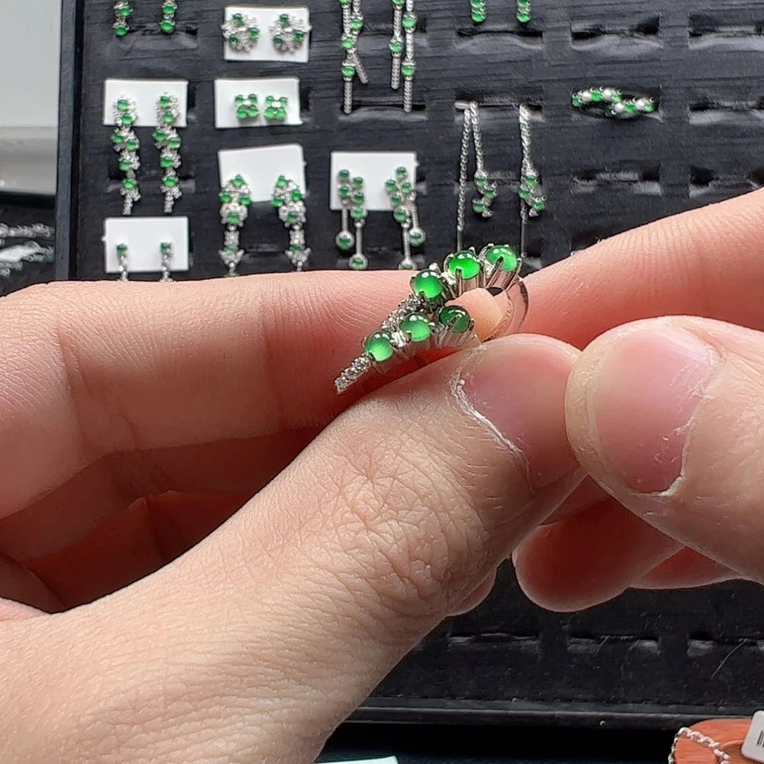 翡翠手链银S925镶嵌?****?天然翡翠A货