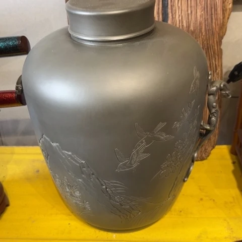 蜜安罐瓷香炉锡茶则