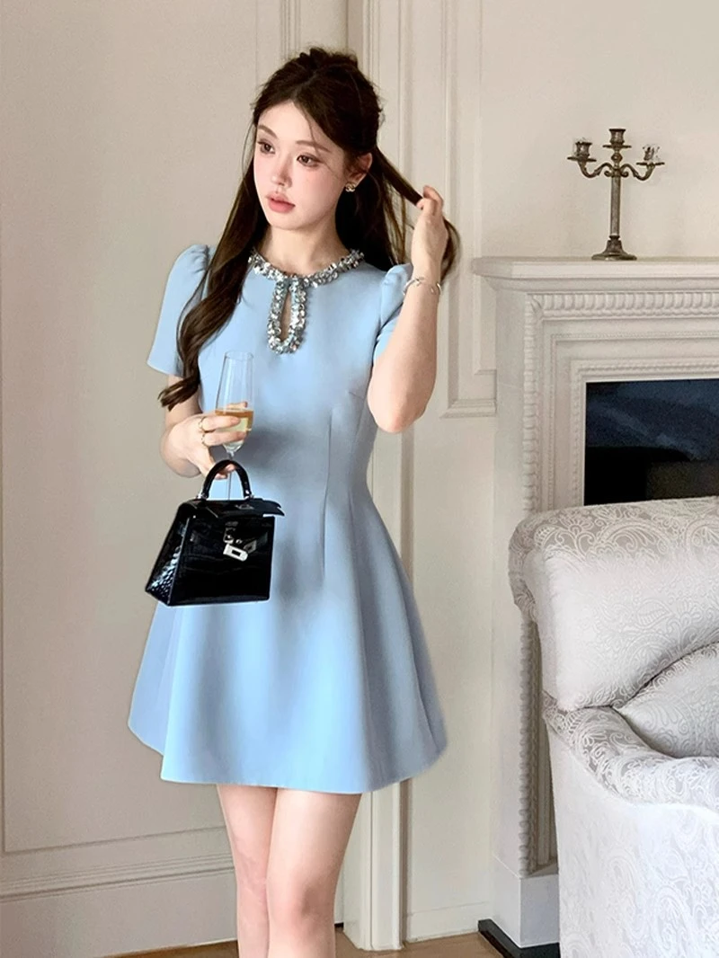 小礼裙高级感轻奢法式赫本风小黑裙礼服显瘦富家千金连衣裙D1229