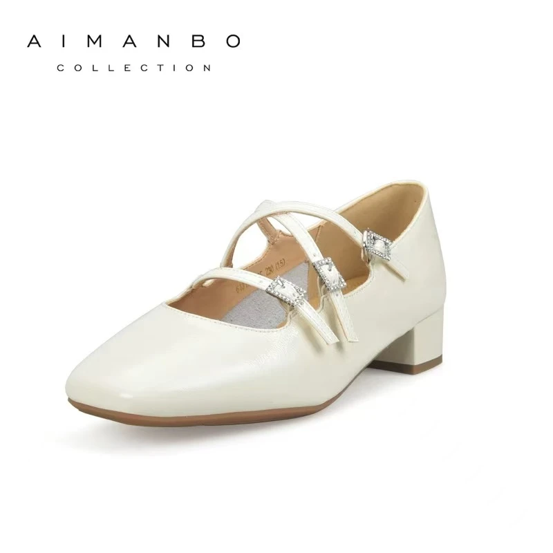 漫步佳人2025夏季新品时尚女鞋芭蕾舞鞋浅口法式小皮鞋613155013F