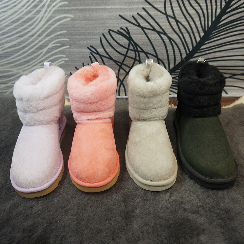 毛毛真皮羊皮毛一体女士雪地靴套筒新款冬季保暖靴棉鞋85-2