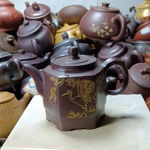 紫砂茶壶宜兴原矿茄皮紫泥柴烧手工300㏄紫砂壶