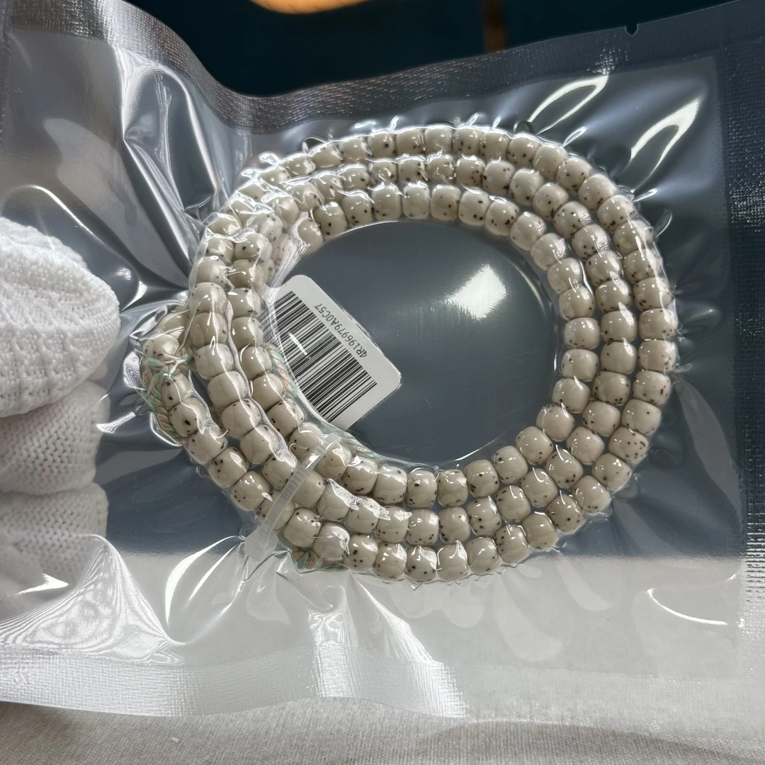 原生态星月菩提6x5mm数星星原白老型桶珠108长串佛珠一物一图C57