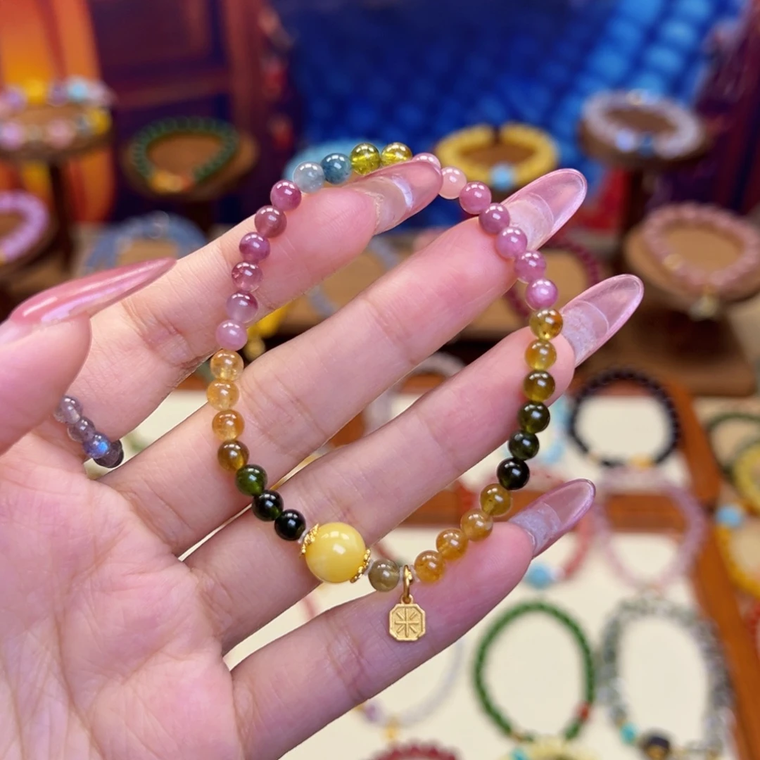 银S925镶嵌手链碧玺