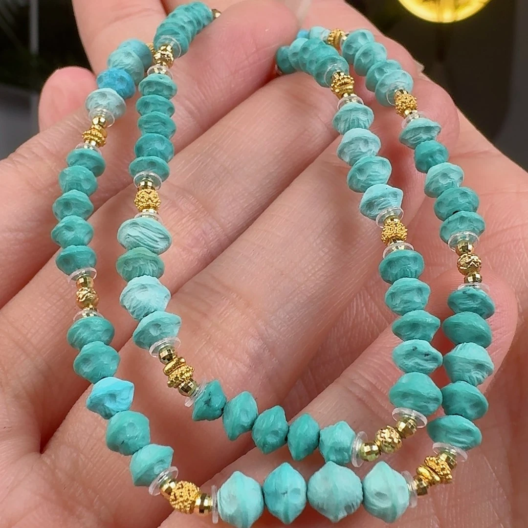 绿松石珠宝奇石18K金镶嵌