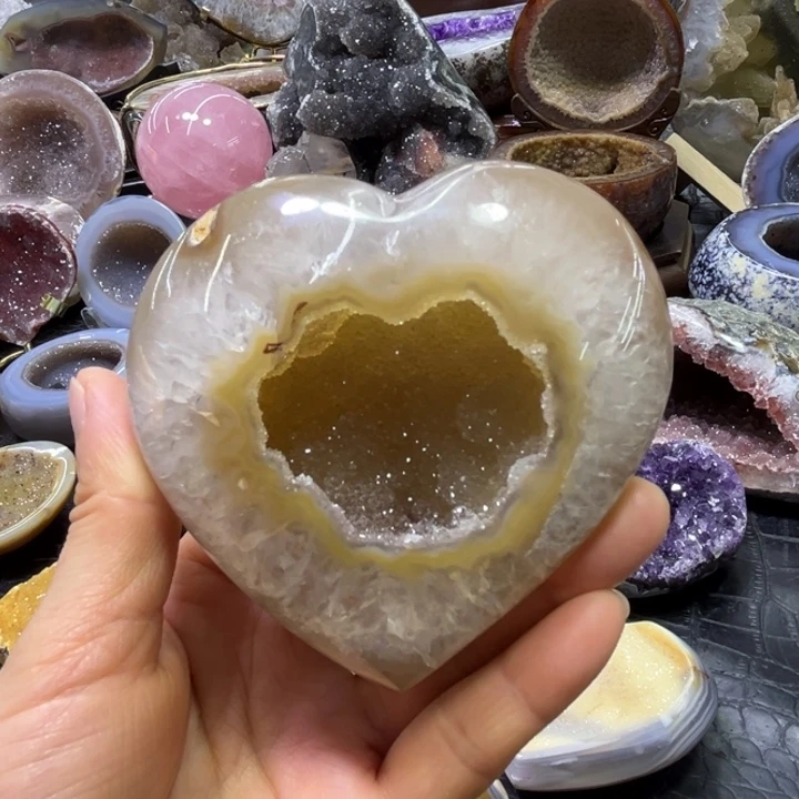 *****珠宝半成品未镶嵌水晶黄啵啵爱心