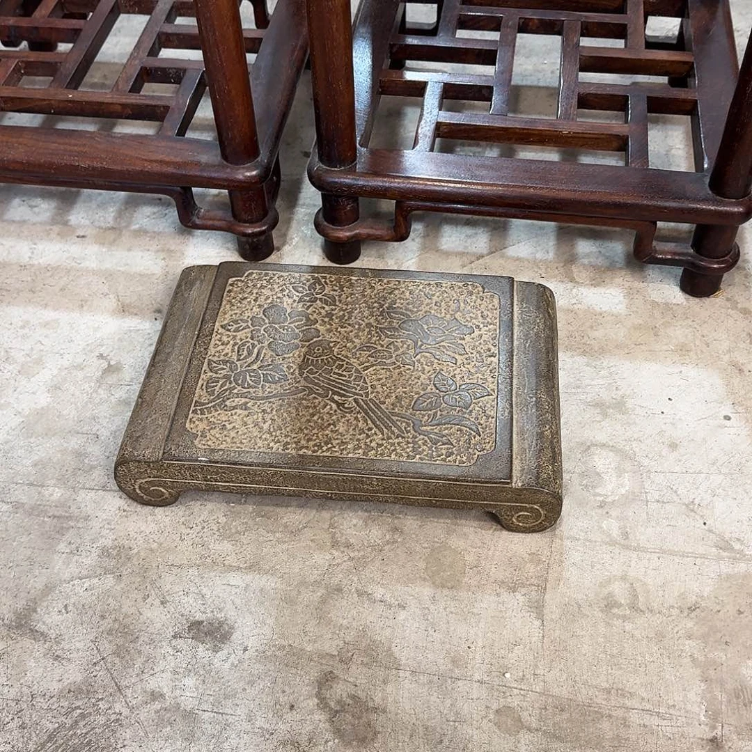 石材落**零复古装饰摆件底座30/20/6厘米