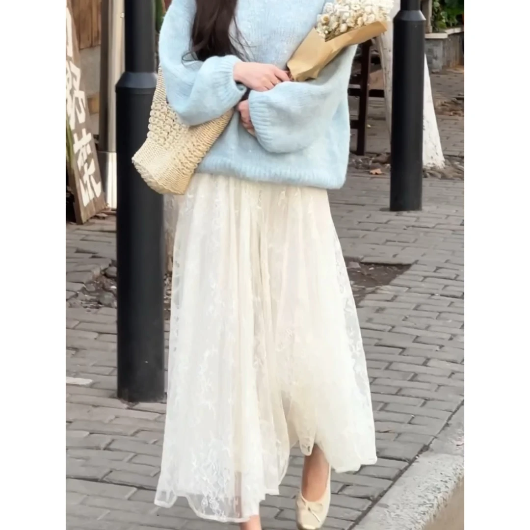 【熙木】春季新款百搭蕾丝气质优雅显瘦时尚网纱裙5CKBS8635