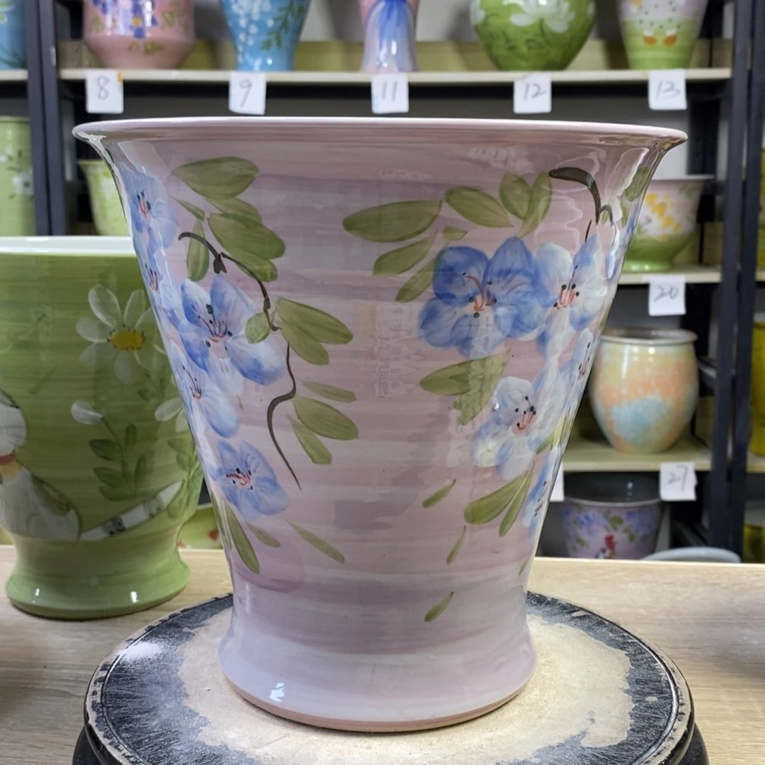 景德镇手工手绘陶瓷花盆