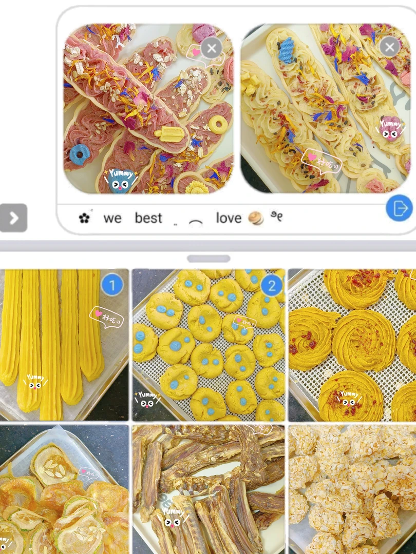 【狗狗版】纯手工自制宠物零食对对碰鸡肉鸭肉饼干猫狗通食美毛