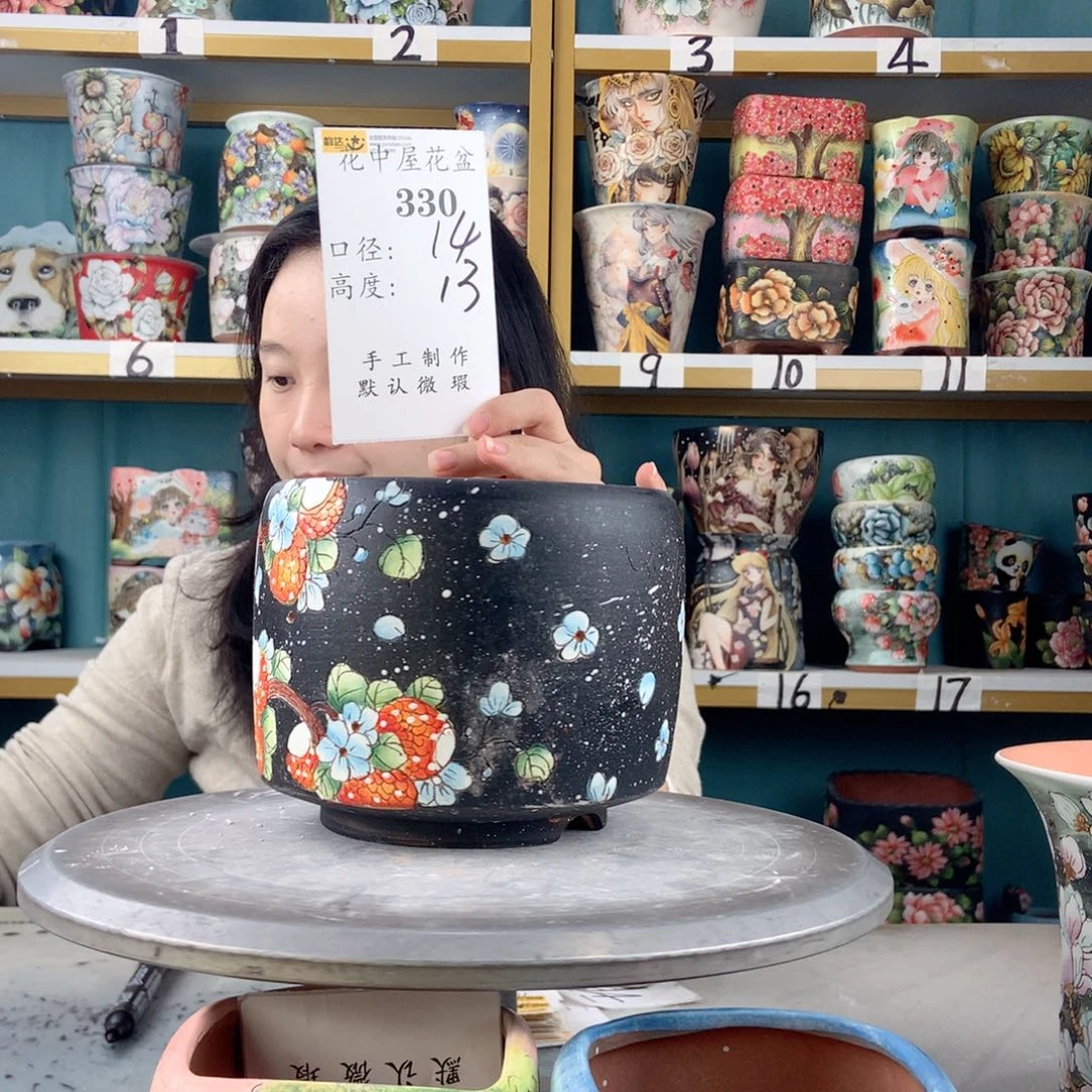 景德镇手工花盆330