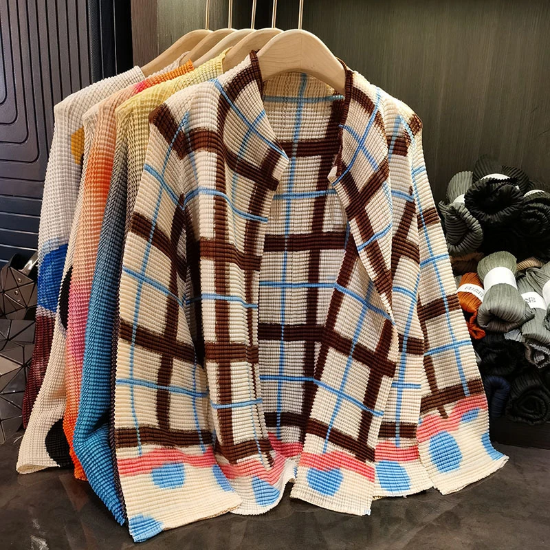 三宅依褶皱夏季新款韩版经典开衫上衣宽松休闲百搭显瘦防晒外套女