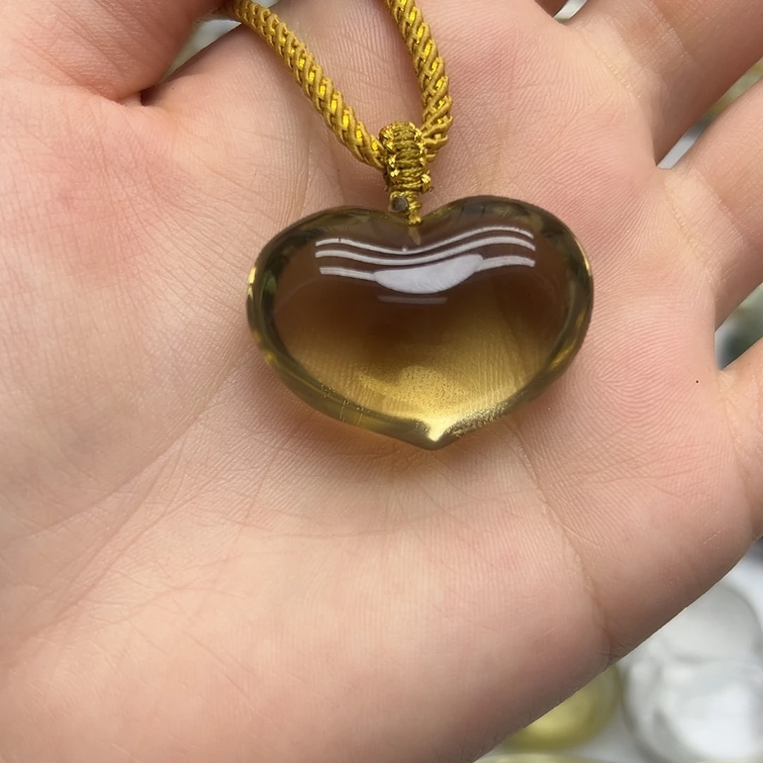 颈饰未镶嵌水晶黄水晶爱心