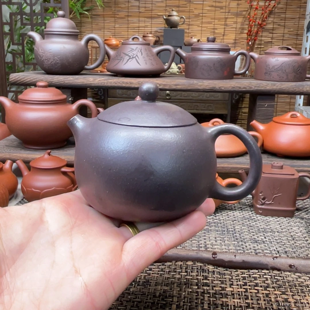 紫砂茶壶宜兴原矿紫砂手工制170