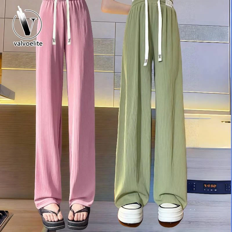 VALVOELITE女童阔腿裤夏季2025新款休闲速干裤薄款中大童宽松裤子