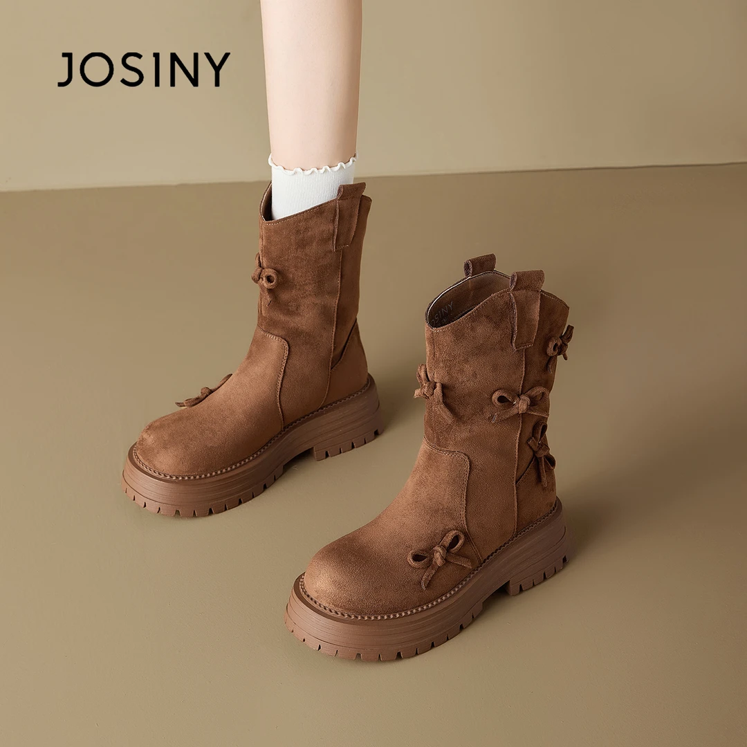 卓诗尼百搭瘦瘦靴2026秋春季英伦风女靴单靴靴子厚底短靴时装靴