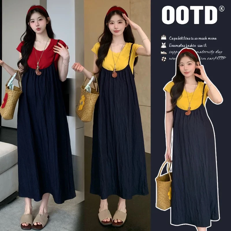 【胖胖卿】慵懒风韩系吊带裙+短袖