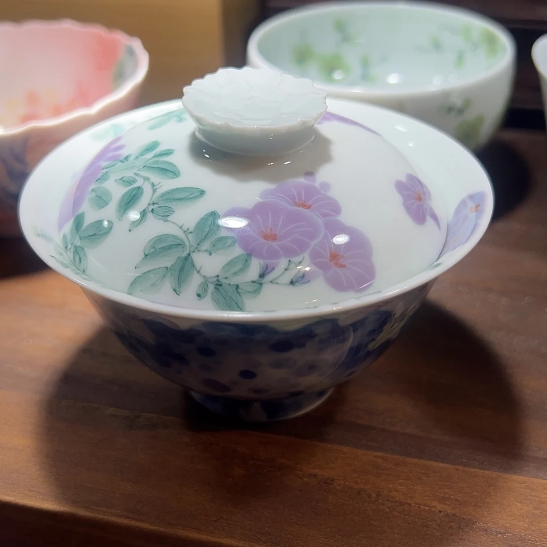 佳***赐闲堂夕颜花盖碗
