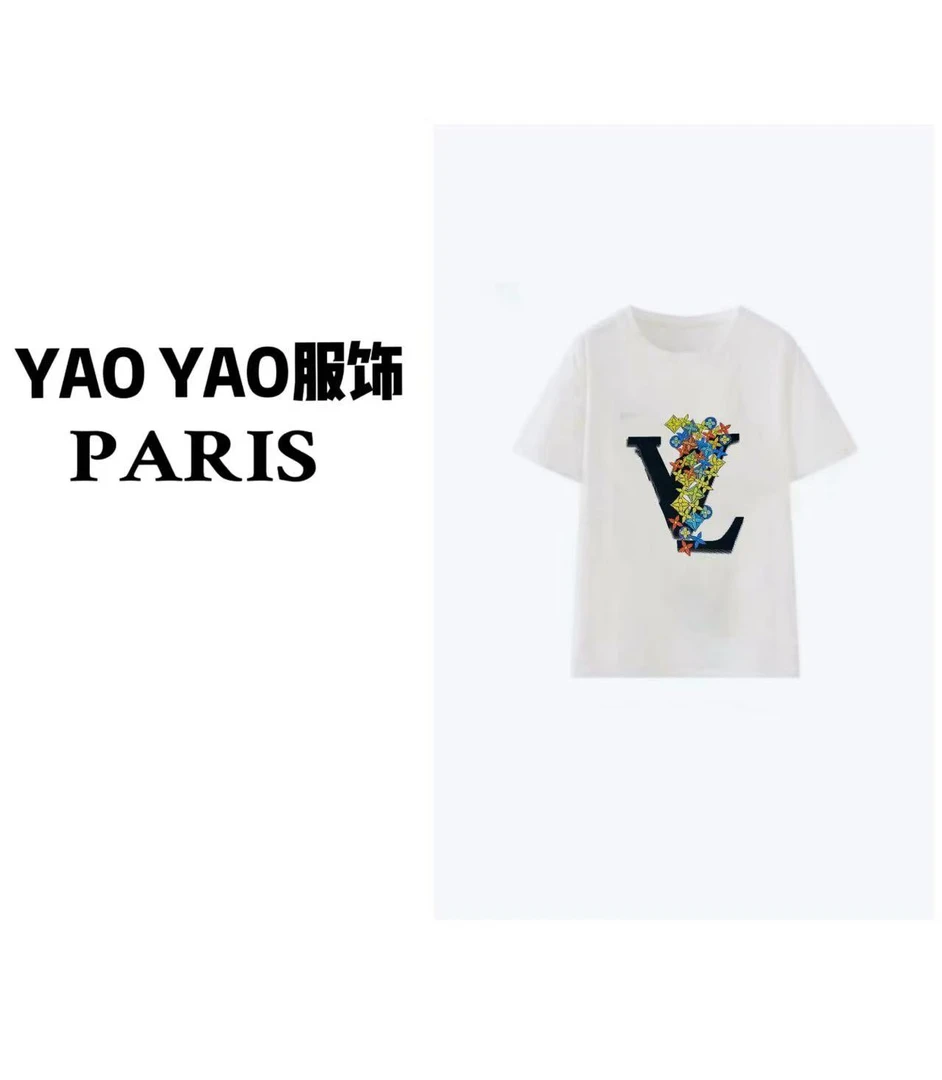 【YAOYAO】满天星  重工水钻手工彩绘工艺 时尚高级短袖