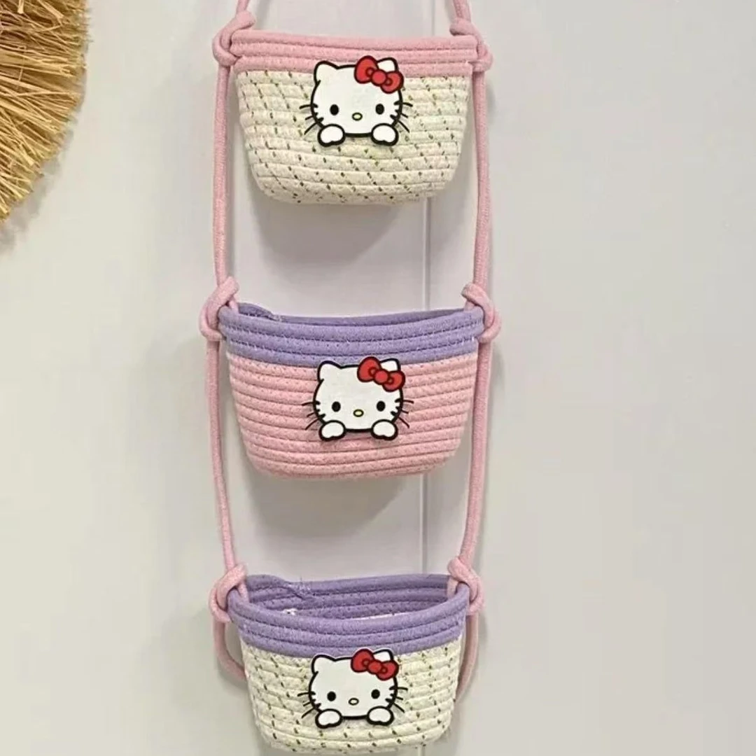 挂墙收纳篮挂筐宿舍房间置物架神器壁挂袋线编织墙挂式门后墙上jl