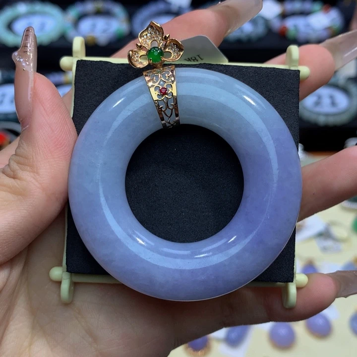 翡翠手链18K金镶嵌F****n翡翠