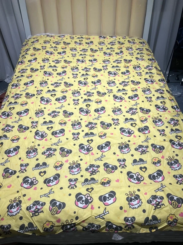小华 约150×210黄色熊猫棉床单 发1床