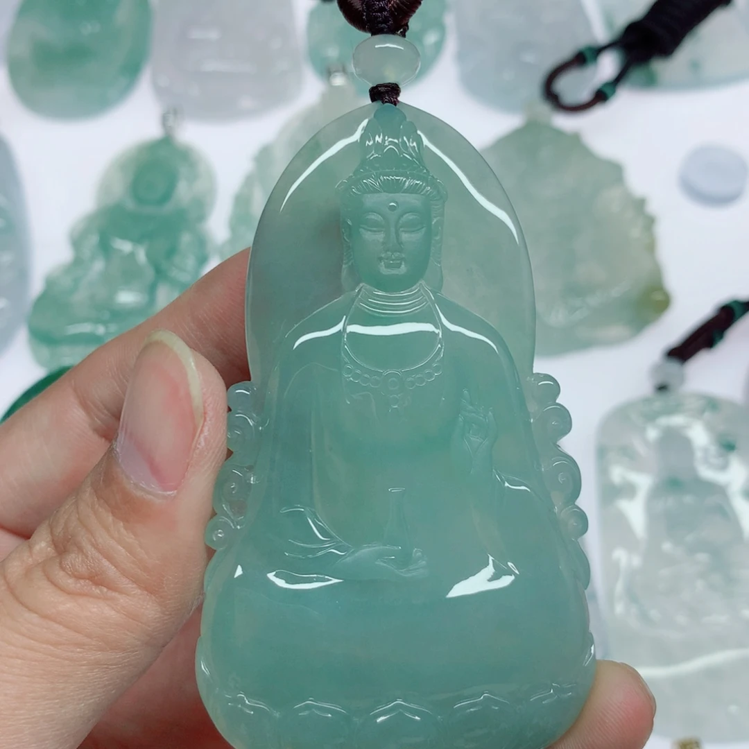 L***厨翡翠未镶嵌挂件素衣观音