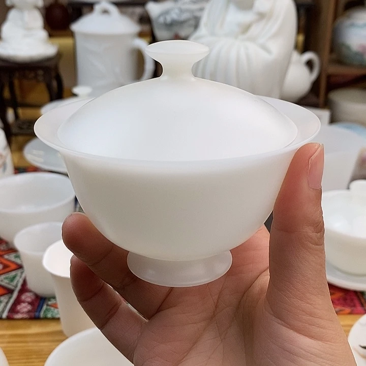 杯沉***龙德化陶瓷德化白瓷盖碗