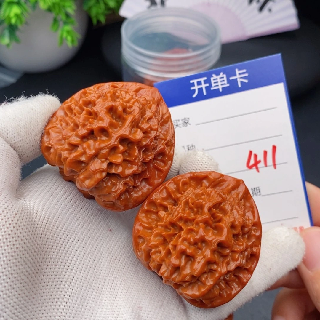 文玩核桃把件45官帽411