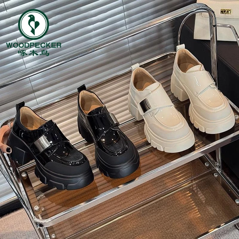 啄木鸟英伦风乐福鞋百搭小皮鞋女2025春季新款软底软面休闲单鞋女