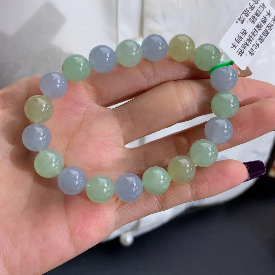 翡翠未镶嵌手串卡10冰胶马卡龙手串