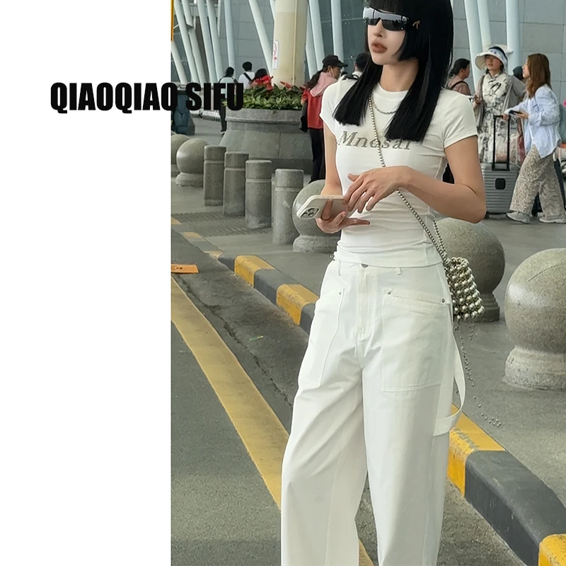 【南油徐哥】夏款轻奢轻薄透气时尚字母圆领串珠设计短袖T恤0150
