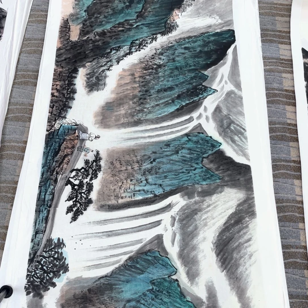 执***生国画李君美四尺山水作品赵1