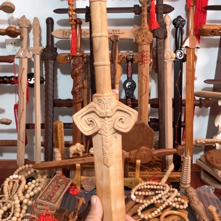 乆***亓桃木80公分汉王原木剑