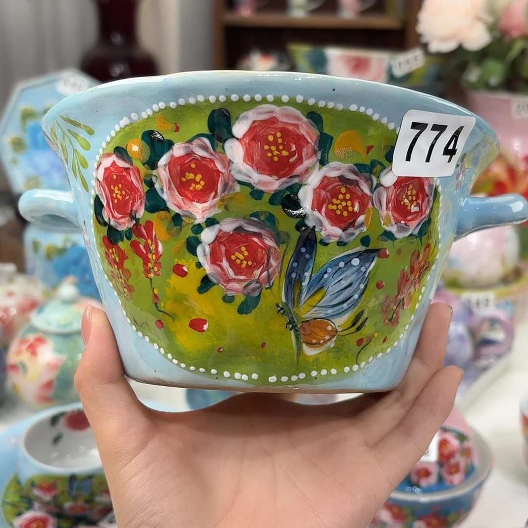 景德镇手绘高温釉下彩陶瓷茶具