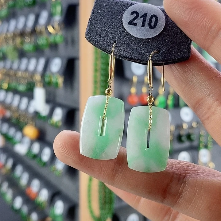 翡翠耳饰18K金镶嵌陈*儿