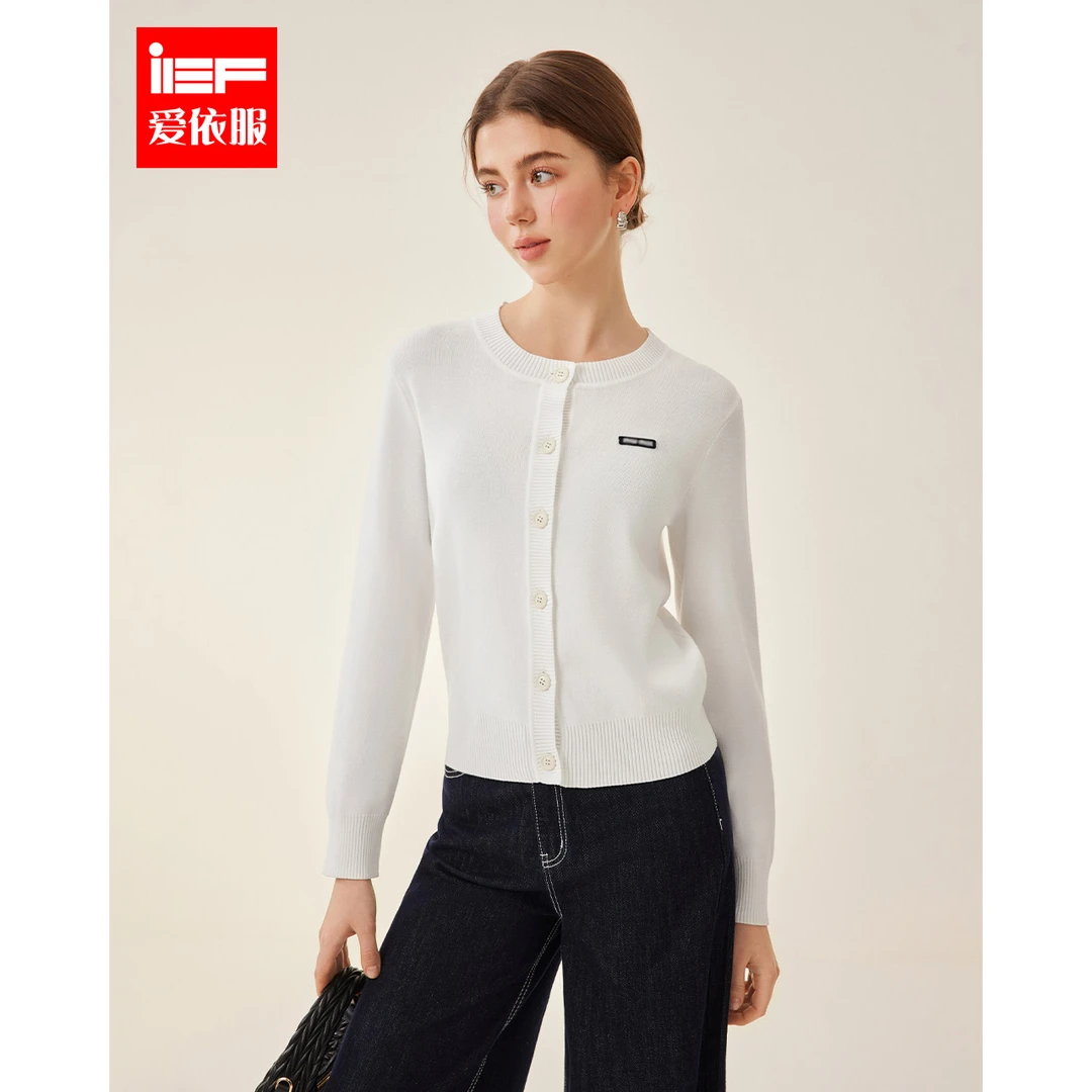 商场同款新品IEF/爱依服高个子2025春季新款知性毛织外套欧若风