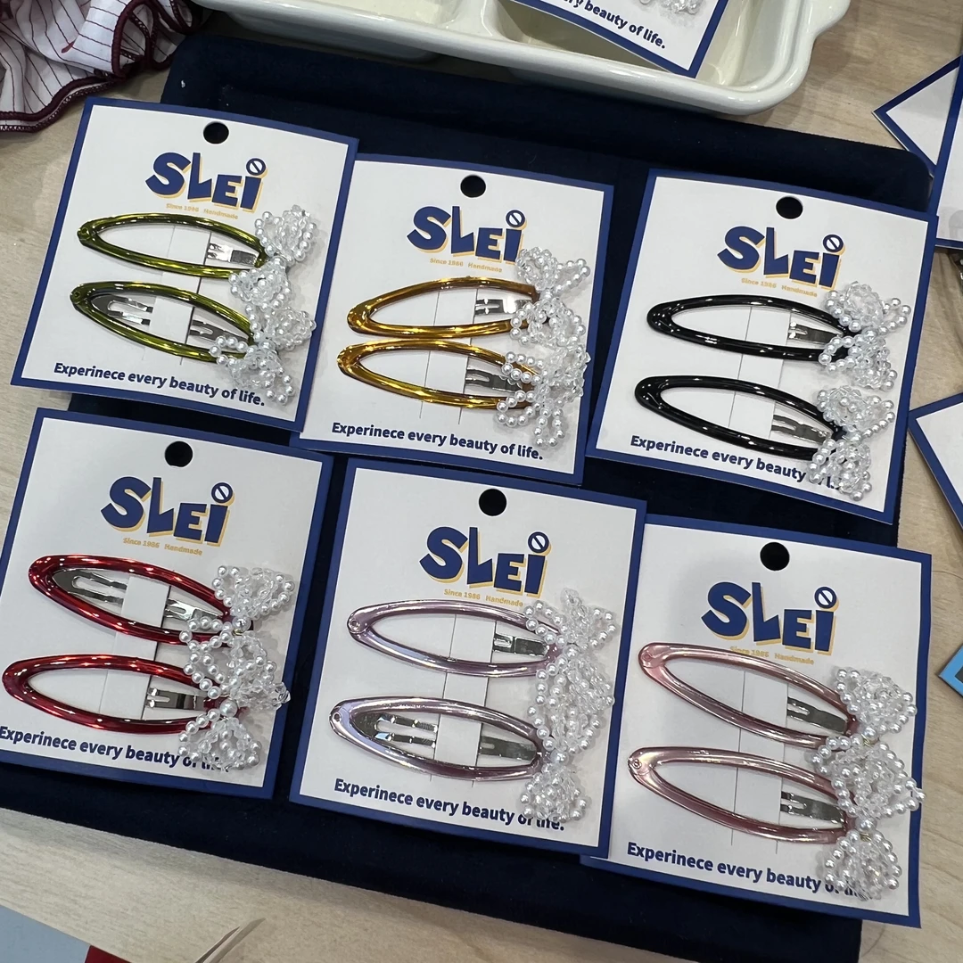 韩系滴油款珍珠拜拜夹一对