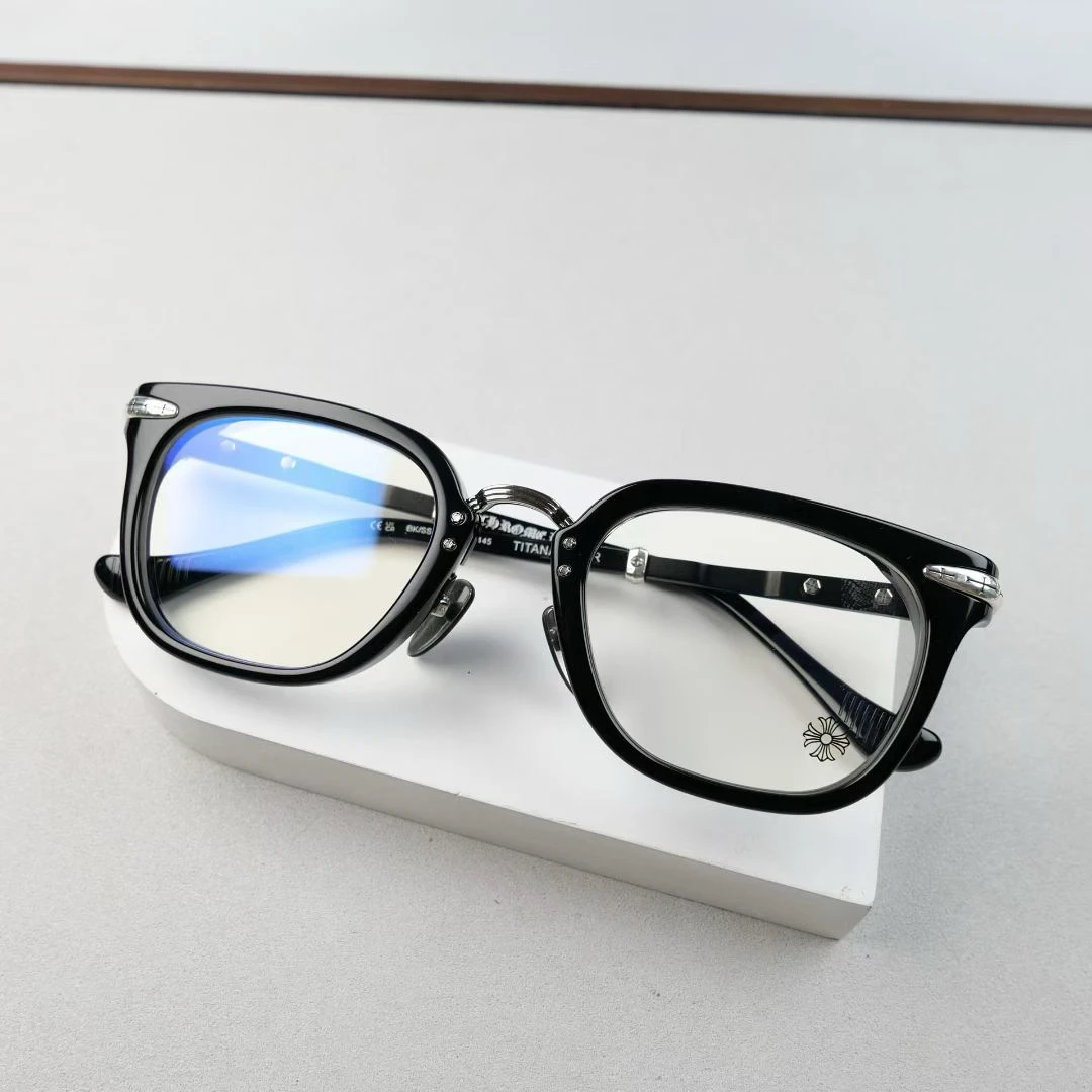 【免费配镜】925纯银系列复古黑框可配度数男女通用板材眼镜框