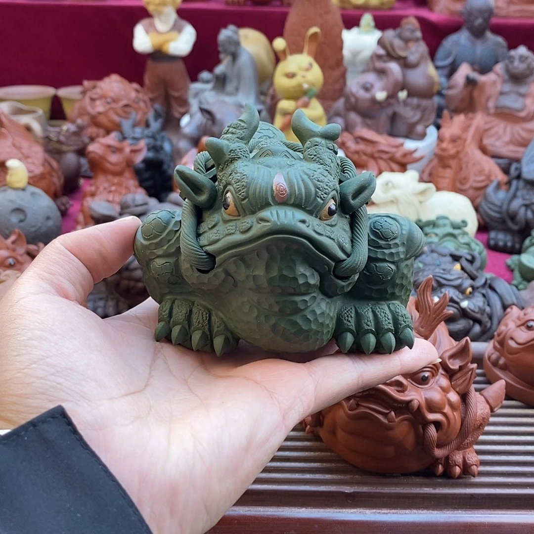 紫砂茶壶潇**兵宜兴紫砂金蟾