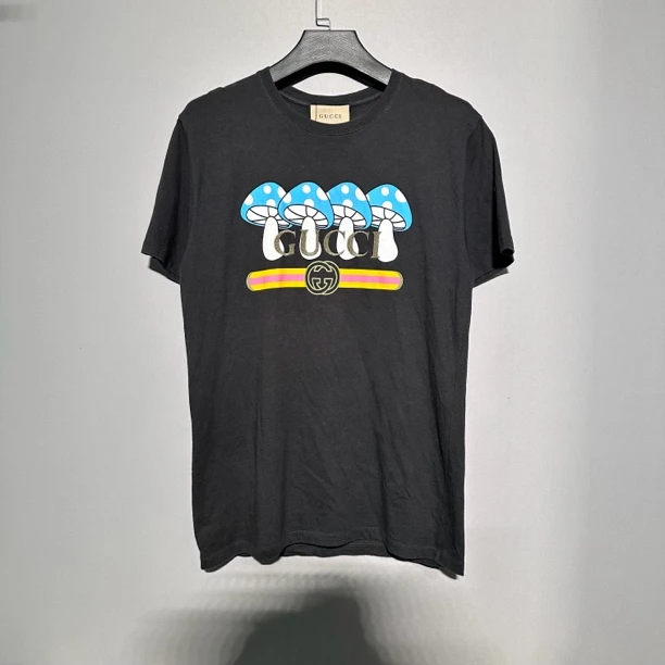 99新 GUCCI/古驰 GUCCI蓝蘑菇短袖双G短袖99新 m码价8700