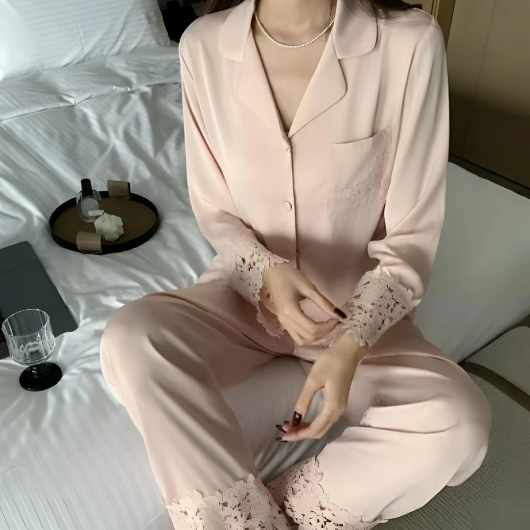 DX.DAXI【白月光】高级感蕾丝气质家居服睡衣DD