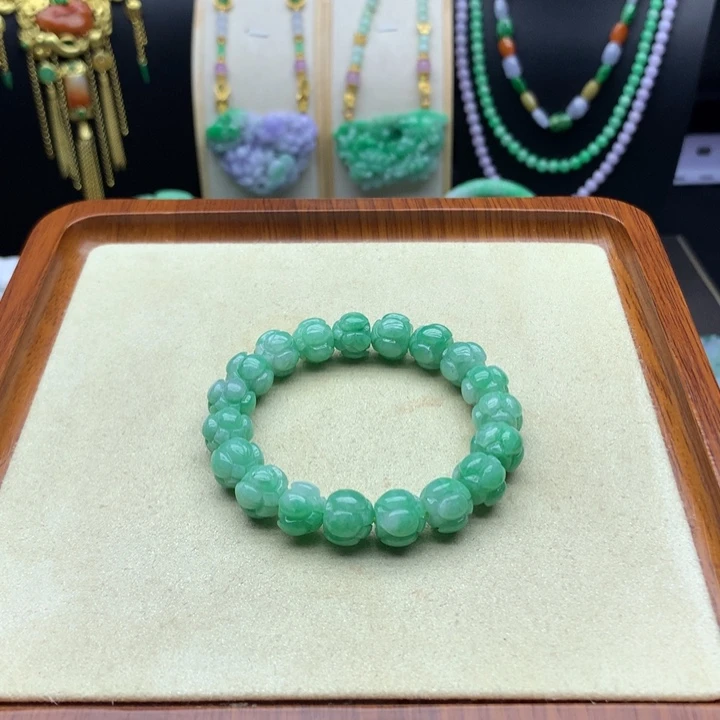 翡翠未镶嵌手链翡翠莲花