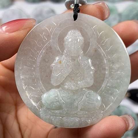 翡翠颈饰未镶嵌阿尼陀佛有棉线福利
