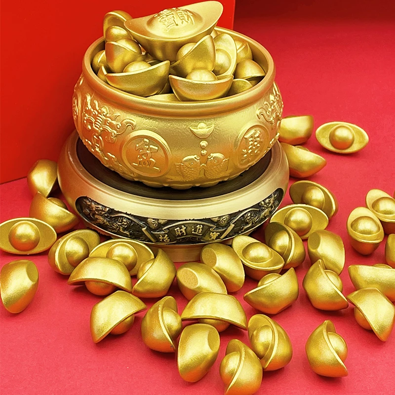 2.5厘米合金元宝聚宝盆百福缸压缸材料家居装饰聚宝盆装饰摆件