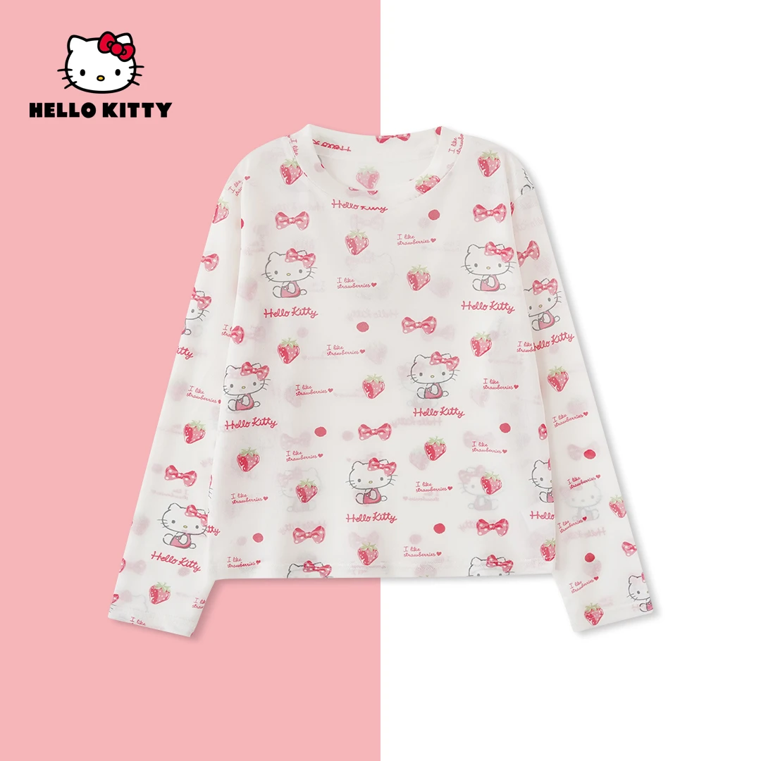 HelloKitty夏季薄款女童清爽透气T恤女宝打底衣AC5221MK096 KT