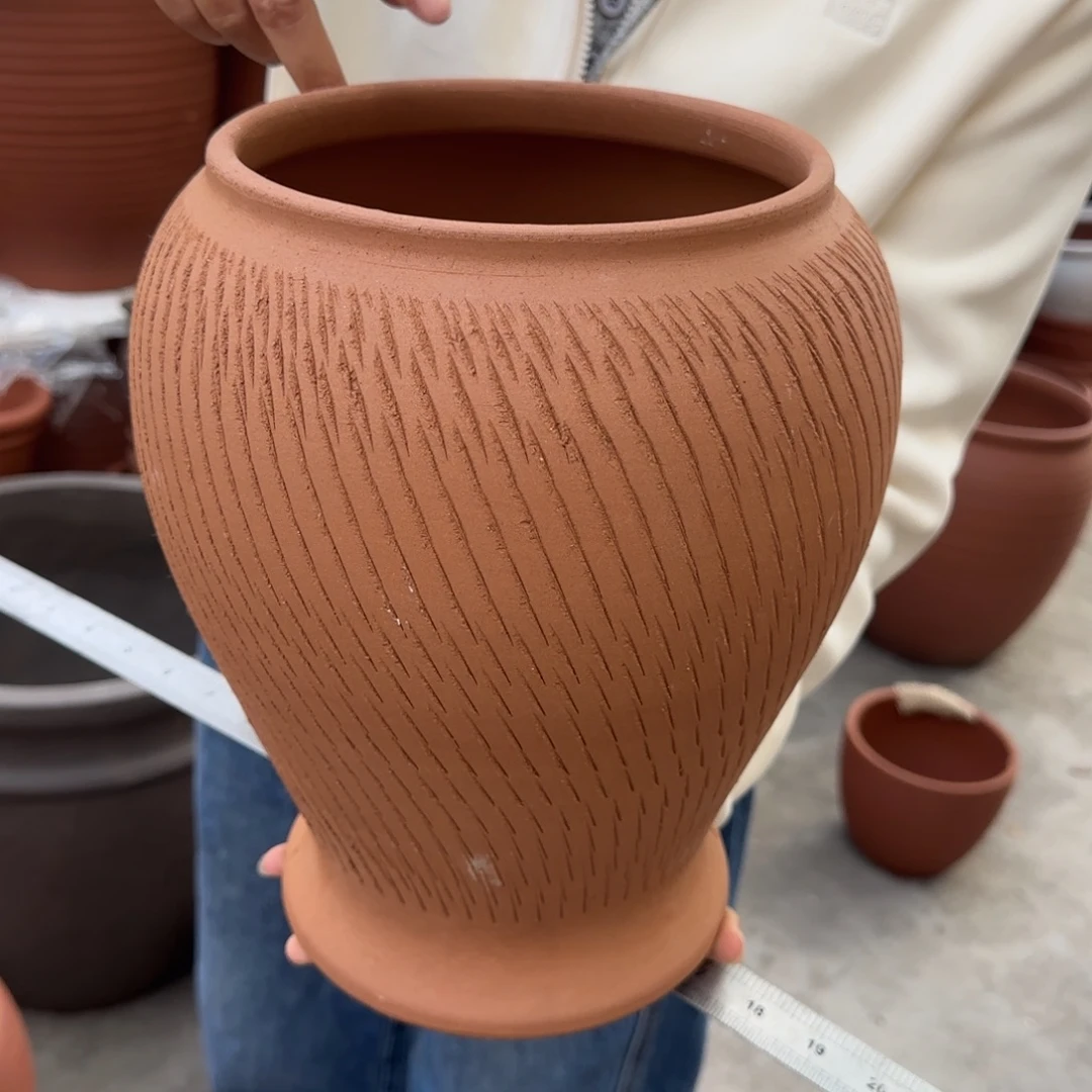 花盆紫砂口20高29宜兴紫砂瑕疵