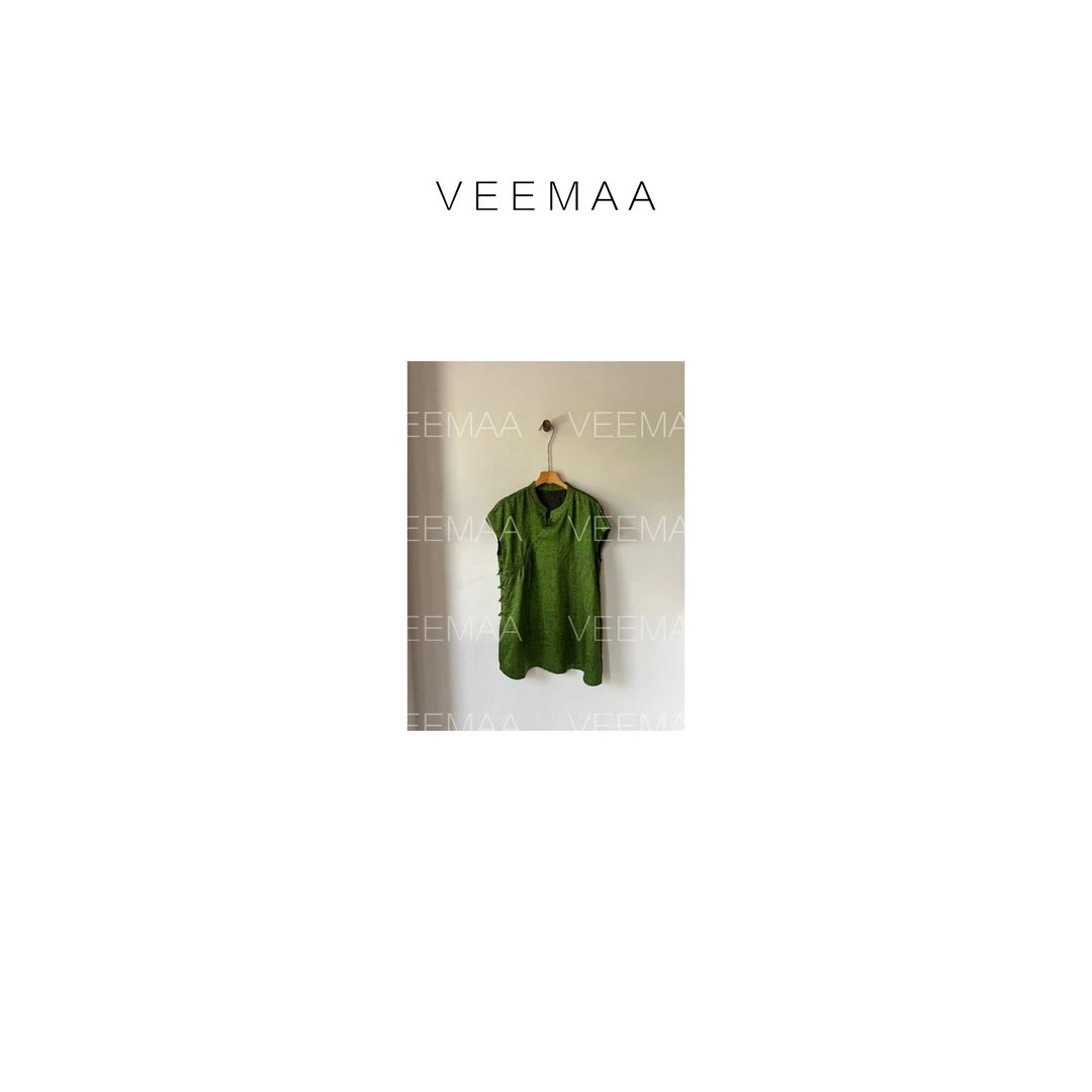 【Veemaa】薄荷 定制款绿色新中式显瘦上衣